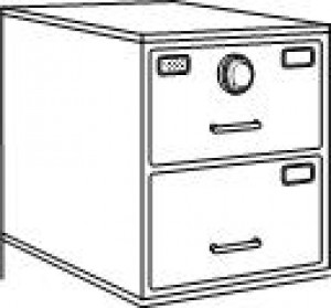 7110-01-015-2850ML | Class 5, Two Drawer File Cabinet, Black